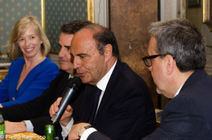 Torriero con Bruno Vespa e il ministro Giannini