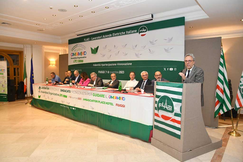 8 novembre 2023. Fiuggi, Assemblea organizzativa della Flaei-Cisl