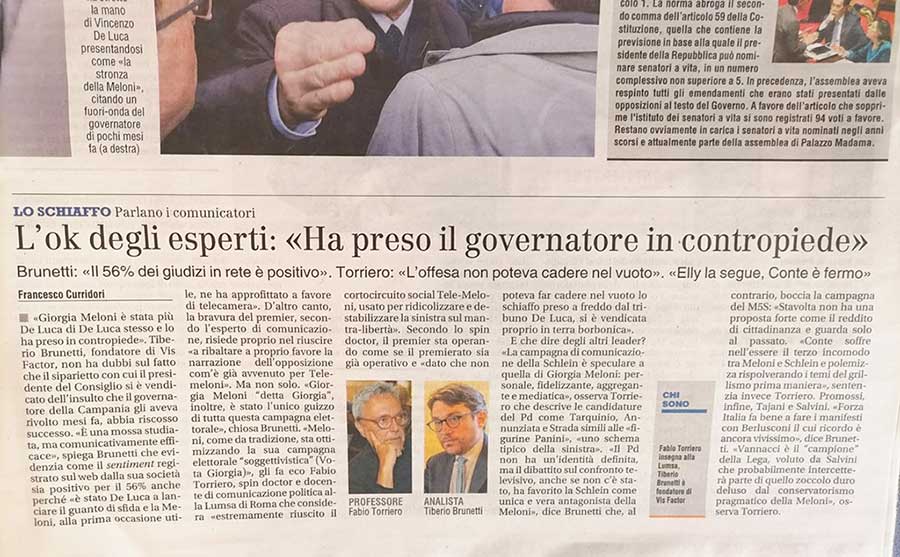 Il professore FabioTorriero citato all’interno di un servizio de Il Giornale firmato da Francesco Curridori.
